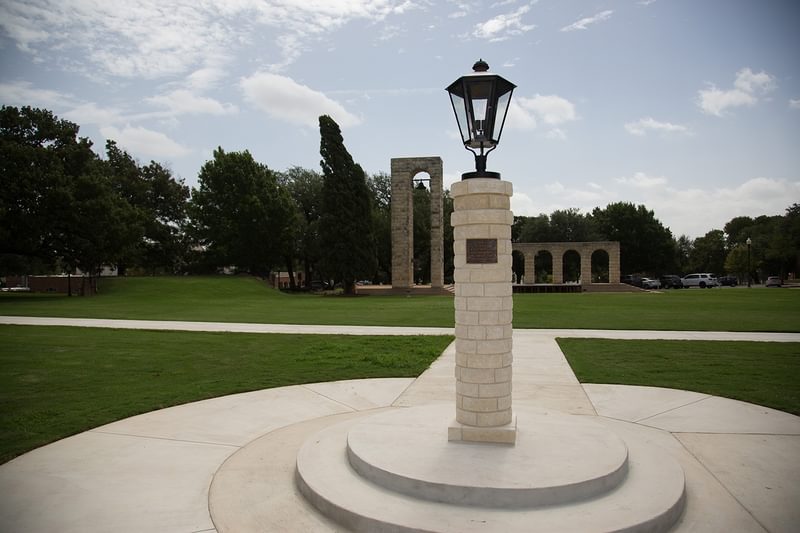 UMHB Living Flame and Luther Memorial, site of Ring Ceremony