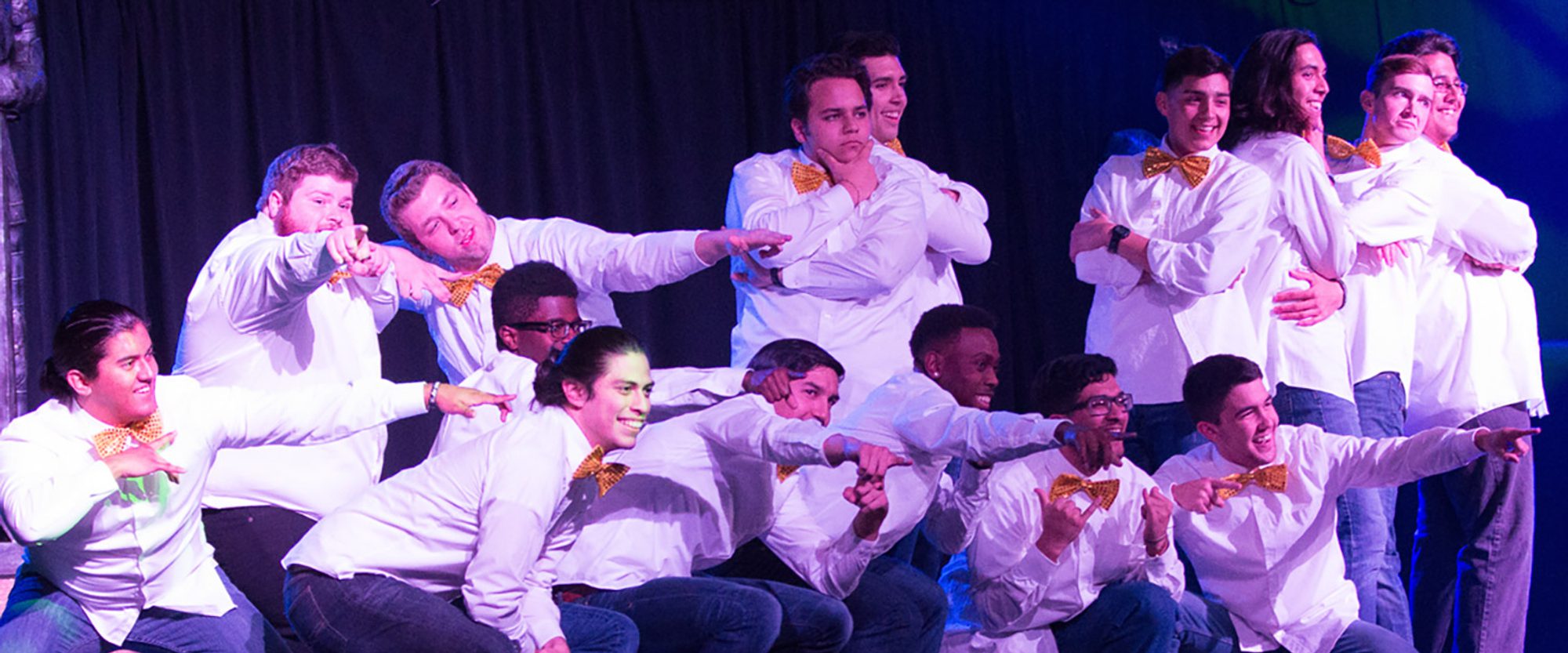 The men of Crusader Knights finish one of their dance routines. The men of Crusader Knights finish one of their dance routines.