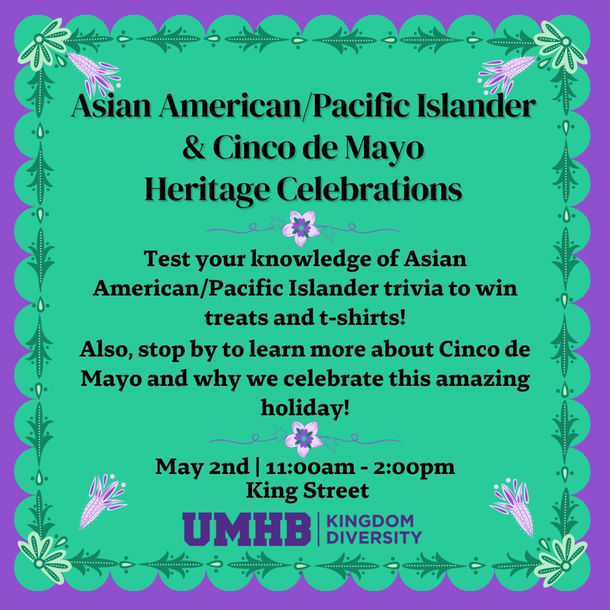 AAPI and Cinco de Mayo Celebration poster with information about Pop-Up Event