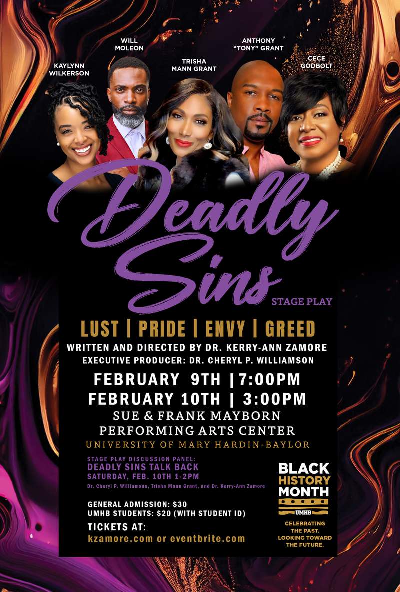 Poster of cast for the Deadly Sins play