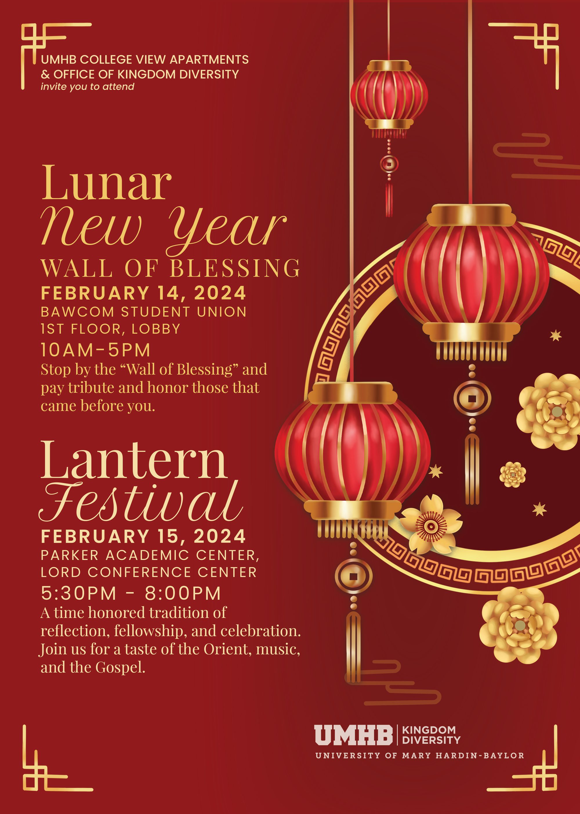 Lunar New Year Flyer with Red Lanterns