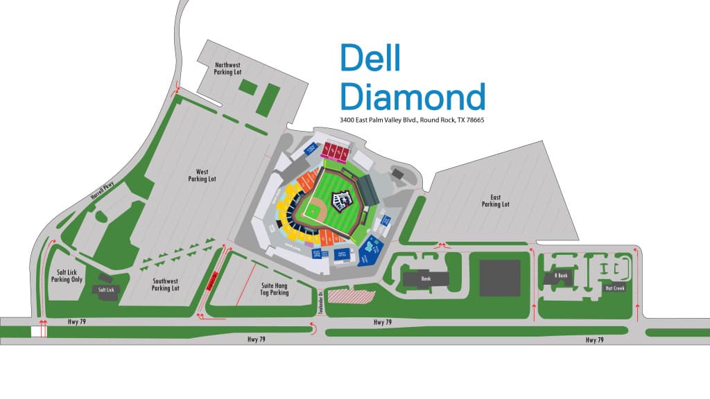 Dell Diamond stadium parking map