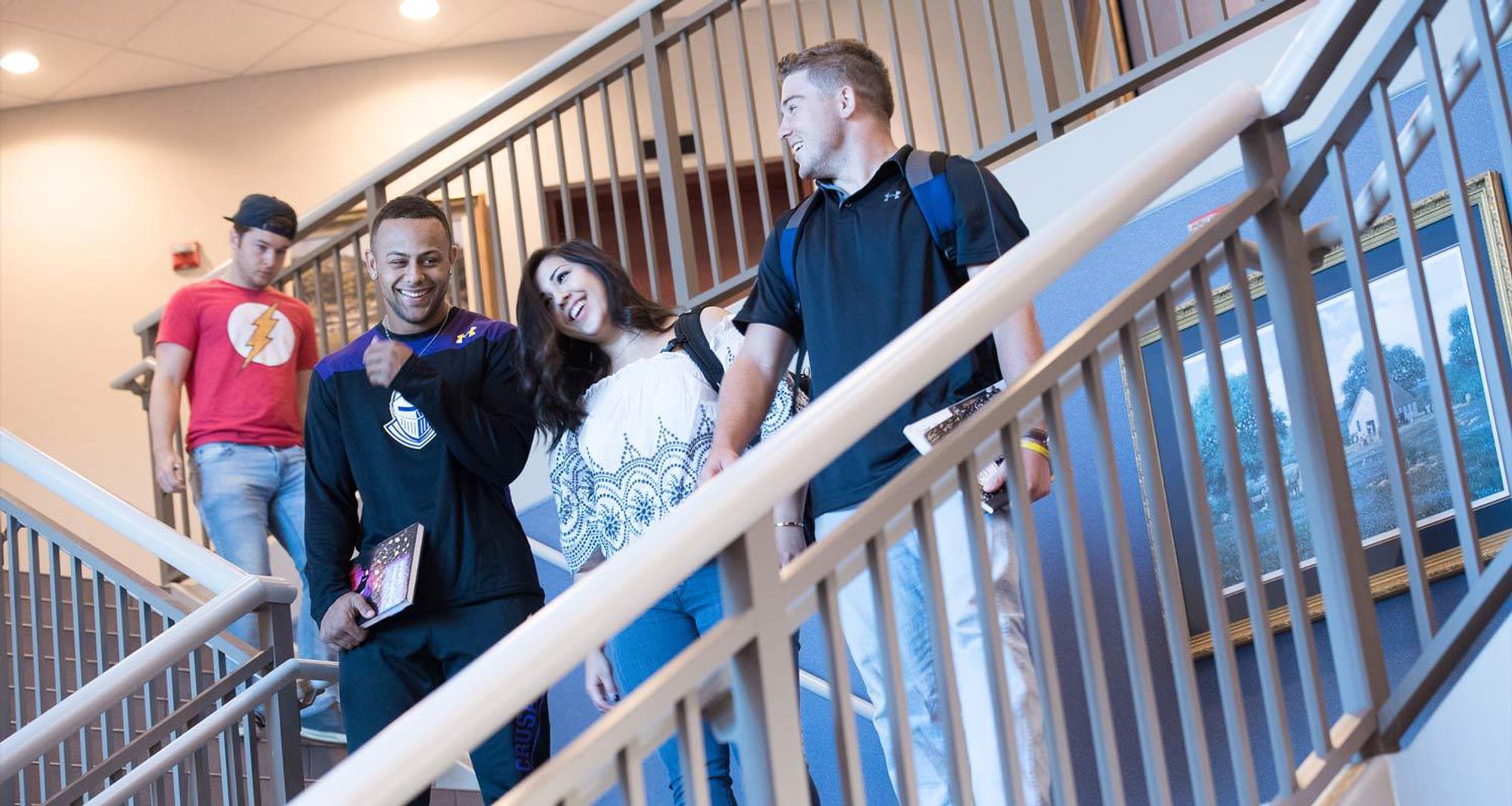 Students in the Parker Academic Complex