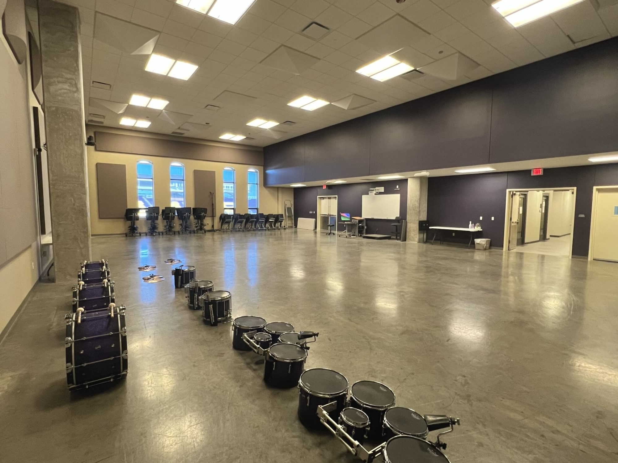 Band students practice in Farris Band Hall. Band students practice in Farris Band Hall.
