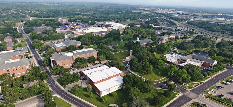 Aerial view of UMHB Campus