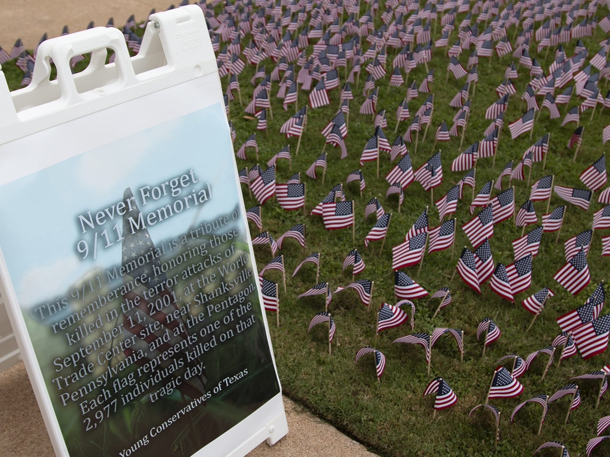 UMHB Young Conservatives of Texas's 9/11 Flag Display