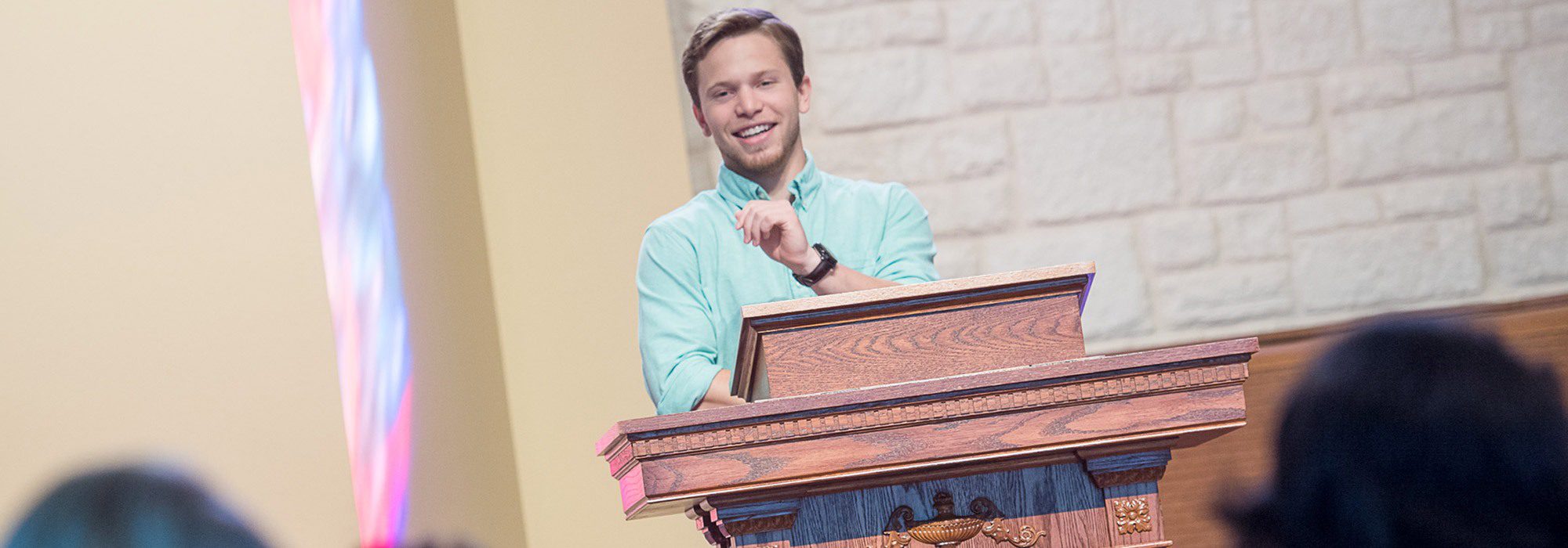 Christian Ministry degree student preaching a sermon at UMHB.