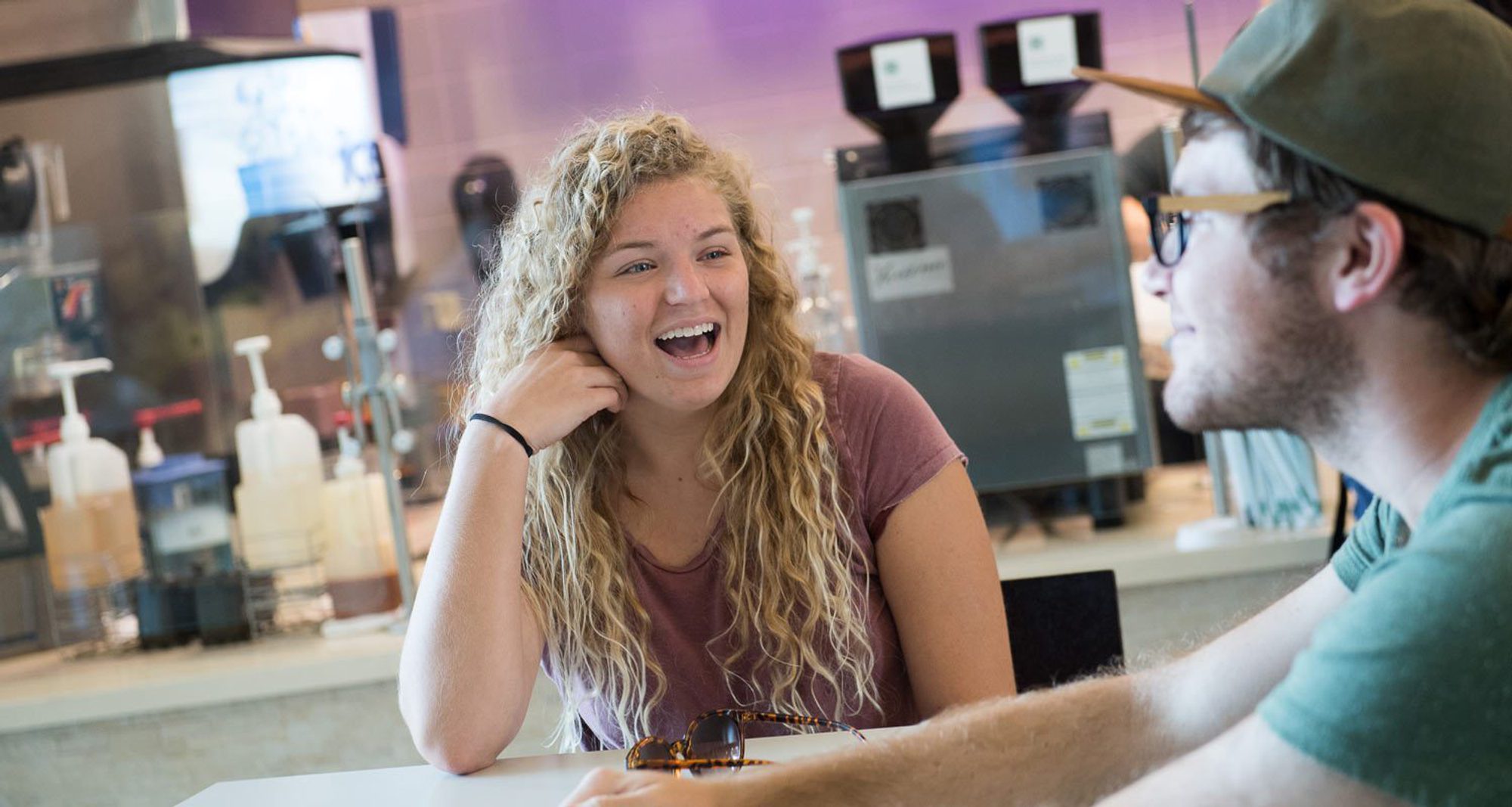 Students hanging out at Starbucks at The Depot in Bawcom Student Union