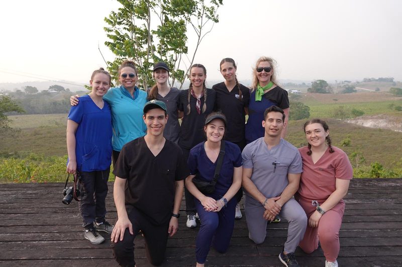 UMHB Medical global outreach team near a farm in Belize