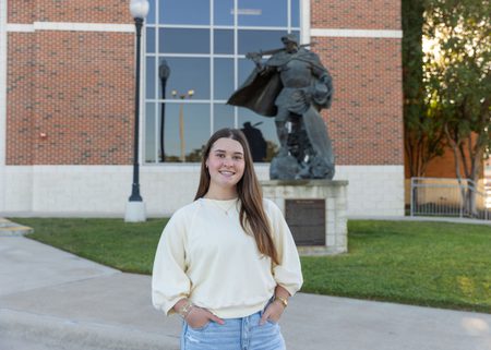 Image for Bronze Legacy — UMHB Freshman Discovers Her Grandfather's Crusader on Campus
